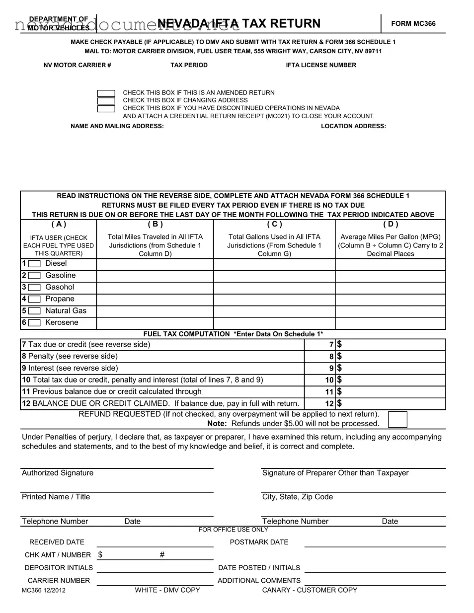 Mc366 Nevada Form