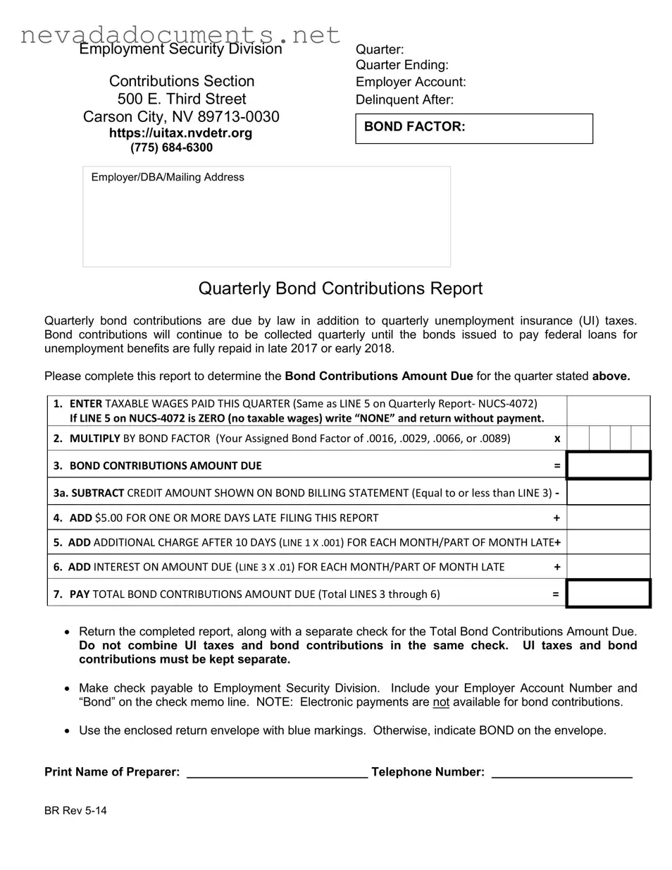 Nevada Employment Security Division Form