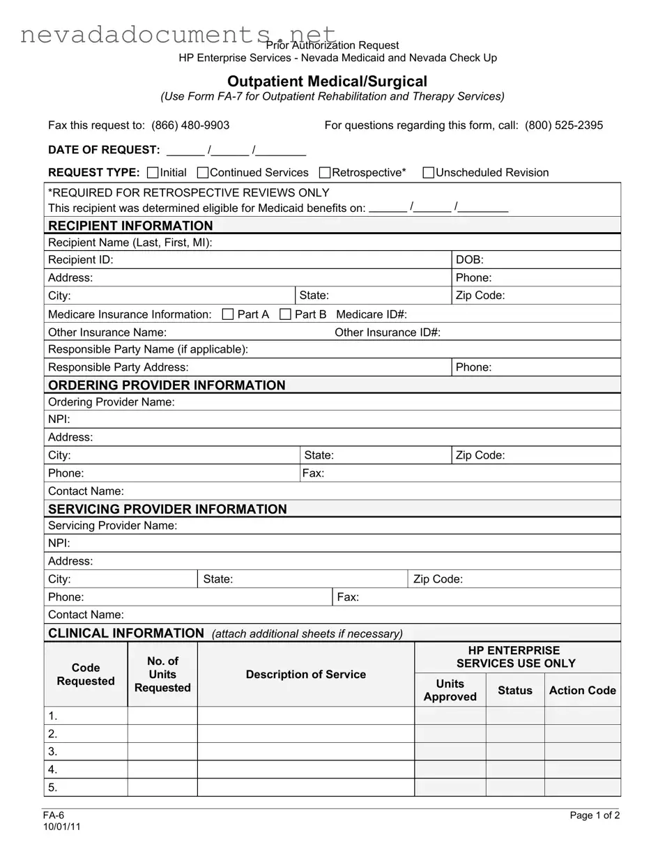 Nevada Fa 6 Form