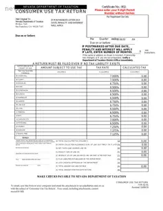 Consumer Use Tax Return Nevada Form
